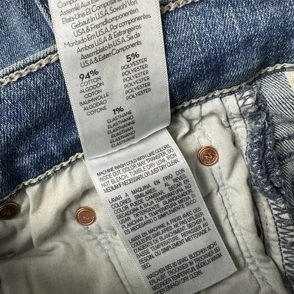 Mother The Weekender Fray Jeans Women's 24 Blue Denim Mid Rise Flare - Picture 14 of 16